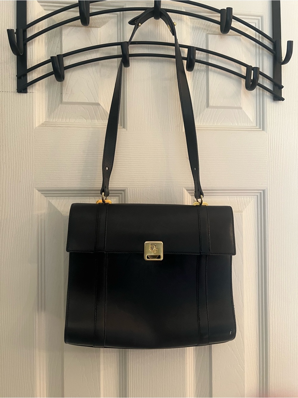 VTG Christian Dior leather handbag black